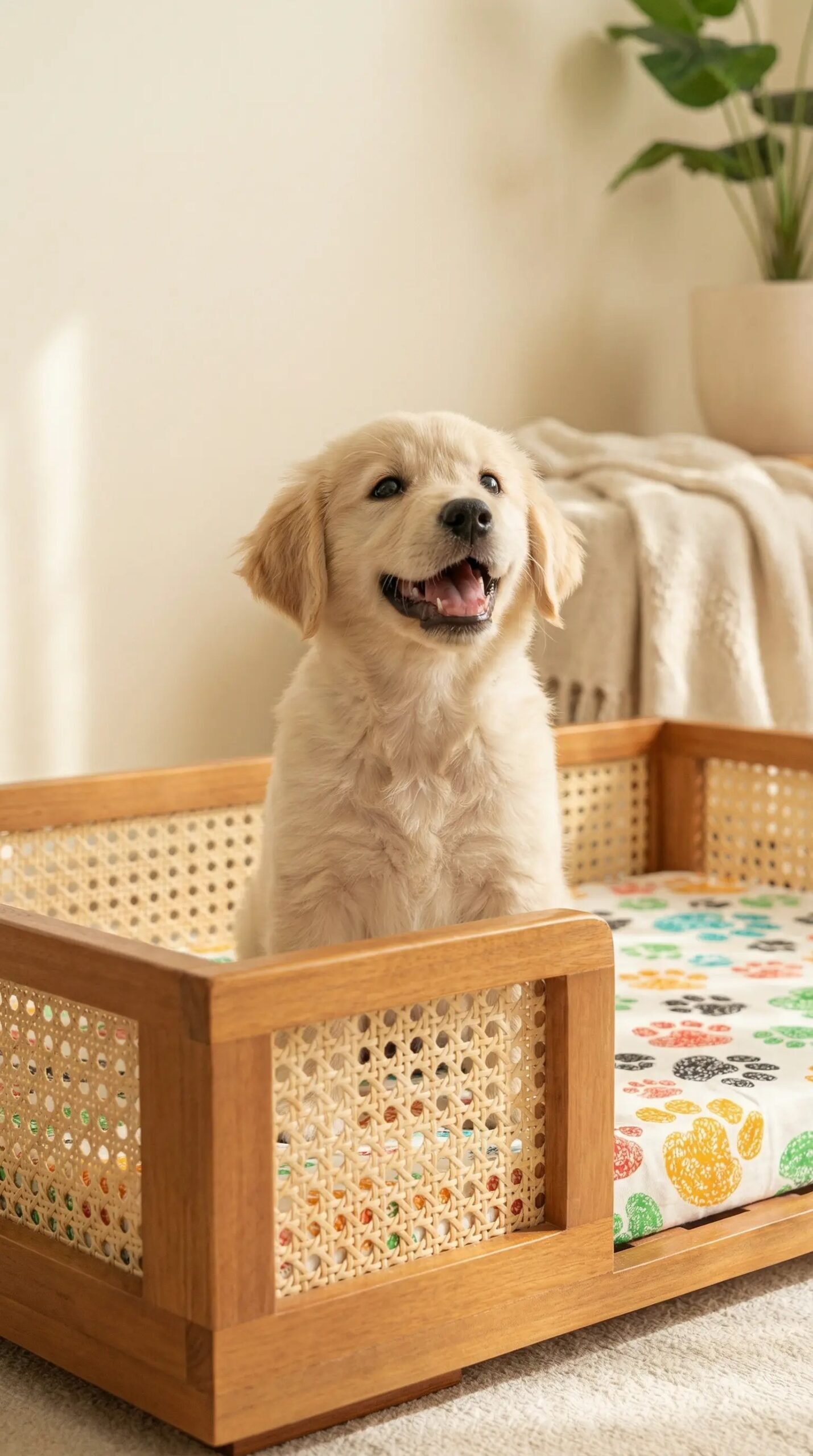 Cama Pet Luxo com telinha sextavada colchão estampa Bichinhos