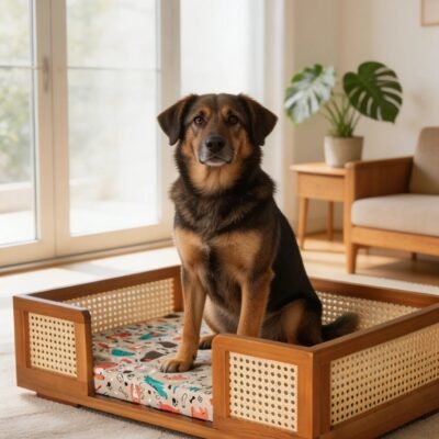Cama Pet Luxo com telinha sextavada colchão estampa Bichinhos - Imagem 4