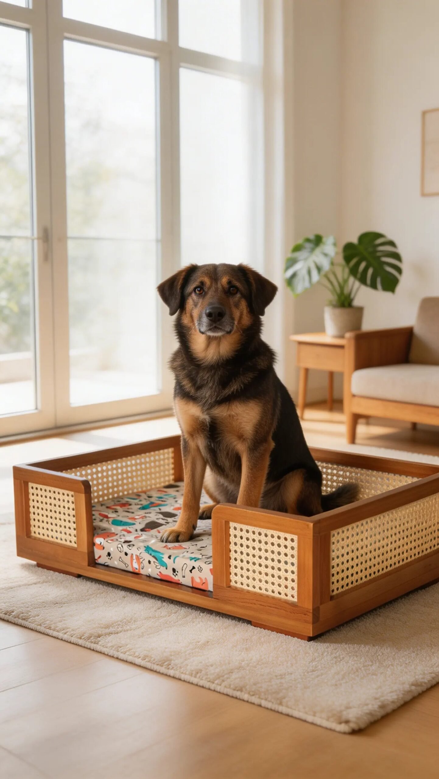 Cama Pet Luxo com telinha sextavada colchão estampa Bichinhos - Imagem 4