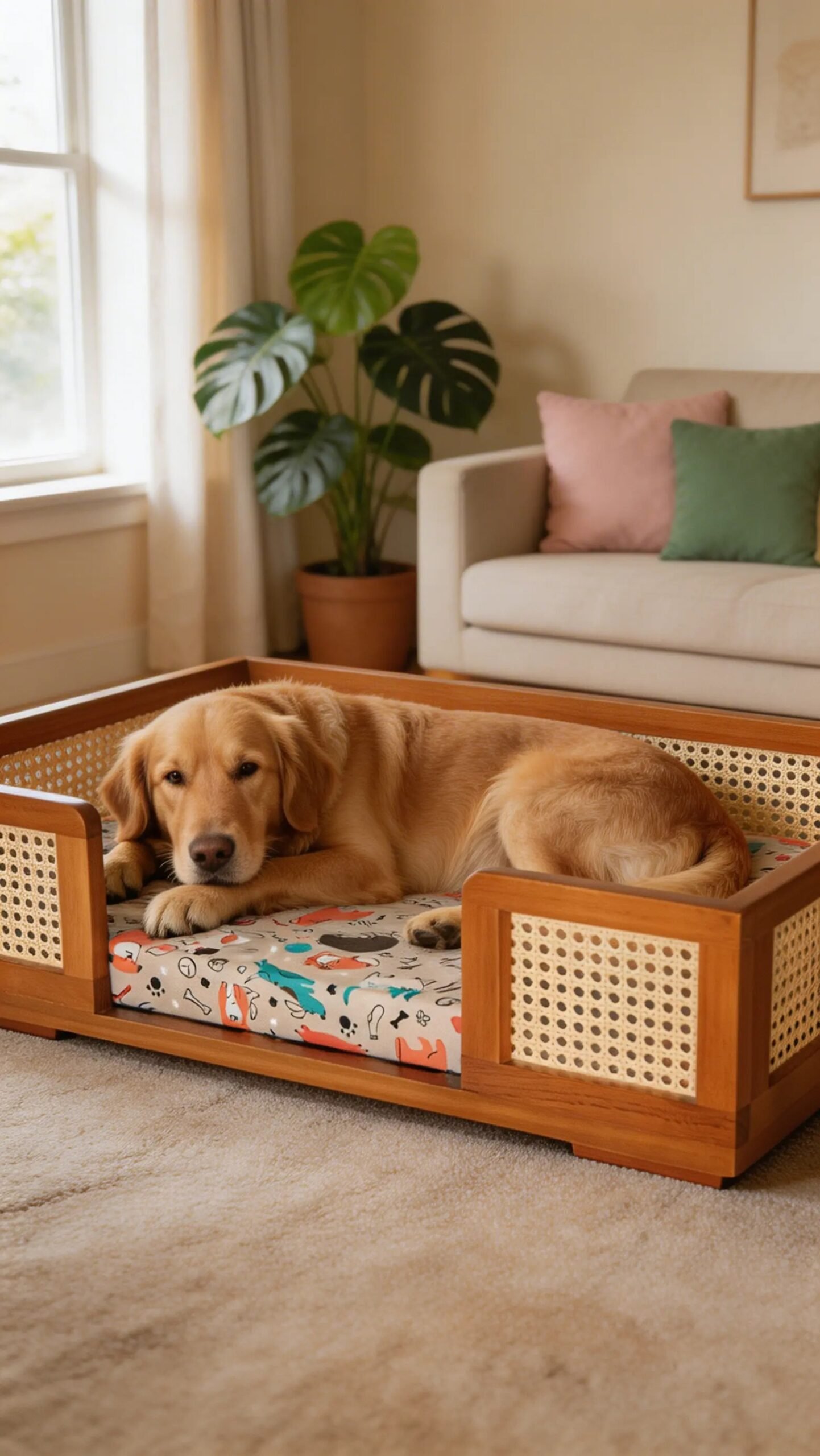 Cama Pet Luxo com telinha sextavada colchão estampa Bichinhos - Imagem 3