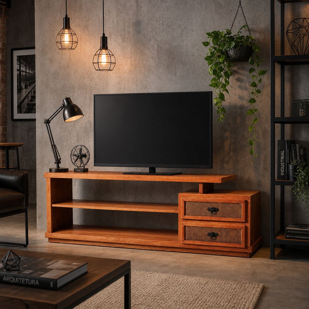 Rack Livorno: O Encontro entre a Madeira Maciça e o Charme do Rattan Imagine um móvel que une a robustez da madeira maciça à leveza e sofisticação do rattan. O Rack Livorno foi desenhado para ser o protagonista da sua sala de estar, combinando perfeitamente o design contemporâneo com o aconchego do estilo rústico-chique.